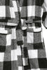 Black and White Velour Fabric Bathrobe