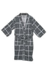 Grey and White Velour Fabric Bathrobe
