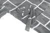 Grey and White Velour Fabric Bathrobe