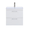 Stufurhome Harper Gloss White 24 inch Wall Mounted Single Sink Bathroom Vanity, No Mirror
