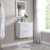 Stufurhome Harper Gloss White 24 inch Wall Mounted Single Sink Bathroom Vanity, No Mirror