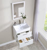 Stufurhome Harper Gloss White 24 inch Wall Mounted Single Sink Bathroom Vanity, No Mirror
