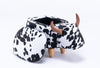 Black and White Velvet Cow Animal Storage Kids Ottoman