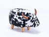 Black and White Velvet Cow Animal Storage Kids Ottoman