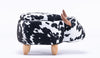 Black and White Velvet Cow Animal Storage Kids Ottoman