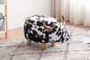 Black and White Velvet Cow Animal Storage Kids Ottoman