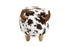 Brown and White Cow Animal Storage Ottoman
