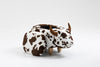 Brown and White Cow Animal Storage Ottoman