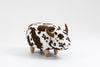 Brown and White Cow Animal Storage Ottoman