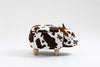 Brown and White Cow Animal Storage Ottoman