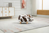 Brown and White Cow Animal Storage Ottoman
