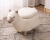 Tan Fabric Llama Animal Storage Kids Ottoman