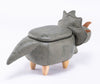 Triceratops Dinosaur Gray Faux Leather Animal Storage Kids Ottoman