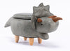 Triceratops Dinosaur Gray Faux Leather Animal Storage Kids Ottoman