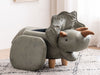 Triceratops Dinosaur Gray Faux Leather Animal Storage Kids Ottoman