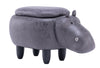 Gray Hippo Animal Storage Ottoman