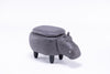 Gray Hippo Animal Storage Ottoman