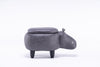 Gray Hippo Animal Storage Ottoman