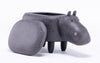 Gray Hippo Animal Storage Ottoman