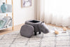 Gray Hippo Animal Storage Ottoman