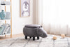 Gray Hippo Animal Storage Ottoman
