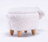 White Fabric Sheep Plush Animal Storage Kids Ottoman