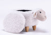 White Fabric Sheep Plush Animal Storage Kids Ottoman