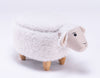 White Fabric Sheep Plush Animal Storage Kids Ottoman