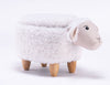 White Fabric Sheep Plush Animal Storage Kids Ottoman
