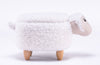 White Fabric Sheep Plush Animal Storage Kids Ottoman