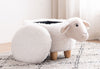 White Fabric Sheep Plush Animal Storage Kids Ottoman