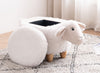 White Fabric Sheep Plush Animal Storage Kids Ottoman