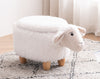 White Fabric Sheep Plush Animal Storage Kids Ottoman
