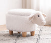 White Fabric Sheep Plush Animal Storage Kids Ottoman