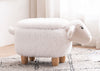 White Fabric Sheep Plush Animal Storage Kids Ottoman