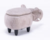 Gray Faux Leather Elephant Shaped Animal Storage Kids Ottoman