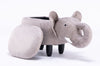 Gray Faux Leather Elephant Shaped Animal Storage Kids Ottoman