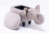 Gray Faux Leather Elephant Shaped Animal Storage Kids Ottoman