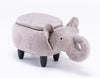 Gray Faux Leather Elephant Shaped Animal Storage Kids Ottoman