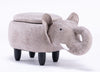 Gray Faux Leather Elephant Shaped Animal Storage Kids Ottoman