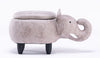 Gray Faux Leather Elephant Shaped Animal Storage Kids Ottoman