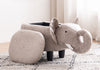 Gray Faux Leather Elephant Shaped Animal Storage Kids Ottoman
