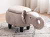Gray Faux Leather Elephant Shaped Animal Storage Kids Ottoman