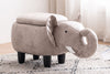 Gray Faux Leather Elephant Shaped Animal Storage Kids Ottoman