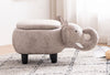Gray Faux Leather Elephant Shaped Animal Storage Kids Ottoman