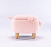 Pink Pig Fabric Polyester Upholstered Animal Storage Ottoman