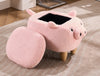 Pink Pig Fabric Polyester Upholstered Animal Storage Ottoman