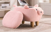 Pink Pig Fabric Polyester Upholstered Animal Storage Ottoman