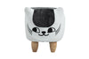 Cat Condo Black and White Pet House Polyester Upholstered Animal Storage Ottoman