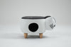 Cat Condo Black and White Pet House Polyester Upholstered Animal Storage Ottoman